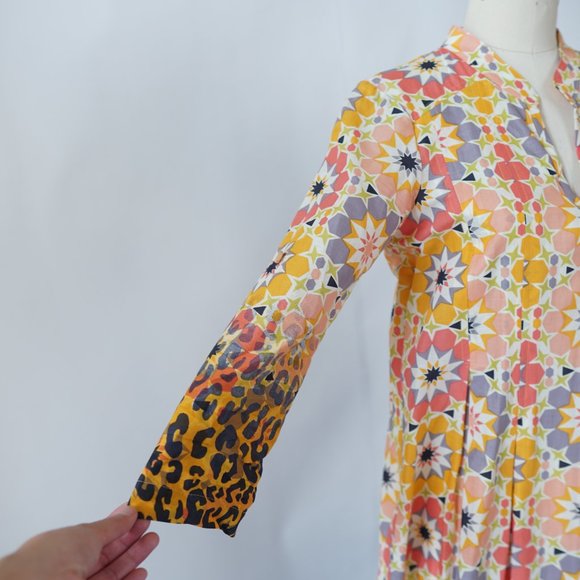 Ivy Jane Ditzy Floral Tunic Yellow Orange XS Flower Child Hippie Bohemian Retro - Picture 4 of 10